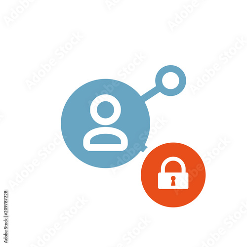 5067312 Share icon, multimedia icon with padlock sign. Share icon and security, protection, privacy symbol