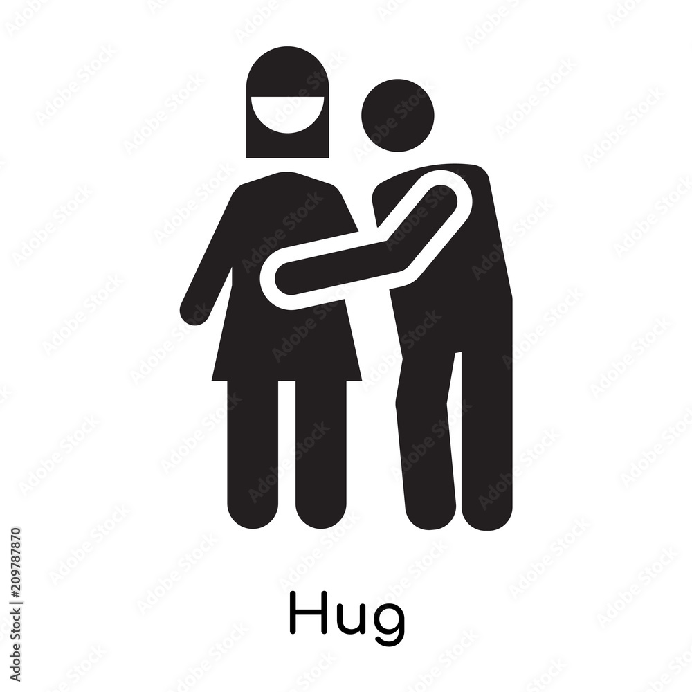 Hug icon vector sign and symbol isolated on white background, Hug logo concept icon Hug icon vector sign and symbol isolated on white background, Hug logo concept icon