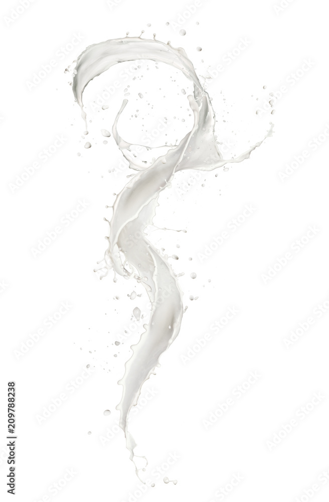 Abstract splash of milk isolated on white background. High resolution texture Abstract splash of milk isolated on white background. High resolution texture
