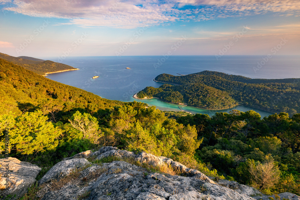 Stunning and colorful view at Mljet island in Croatia