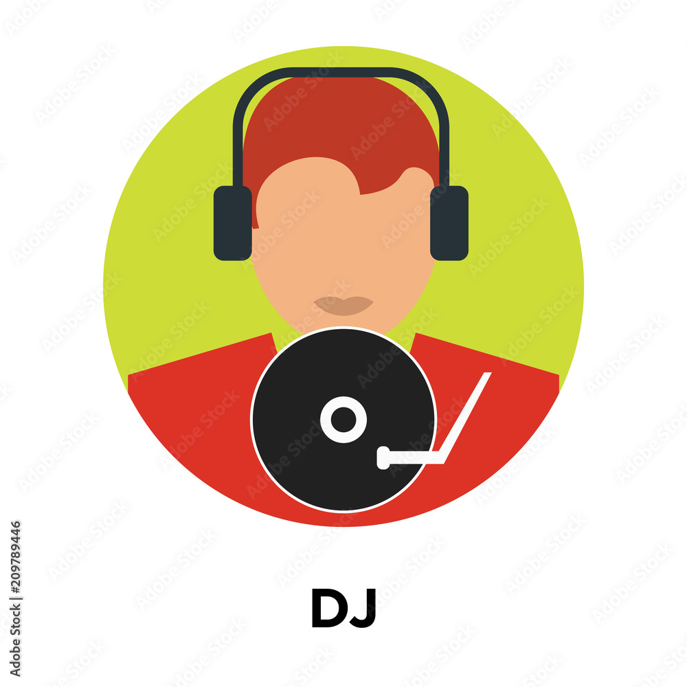 DJ icon vector sign and symbol isolated on white background, DJ logo  concept Stock Vector | Adobe Stock