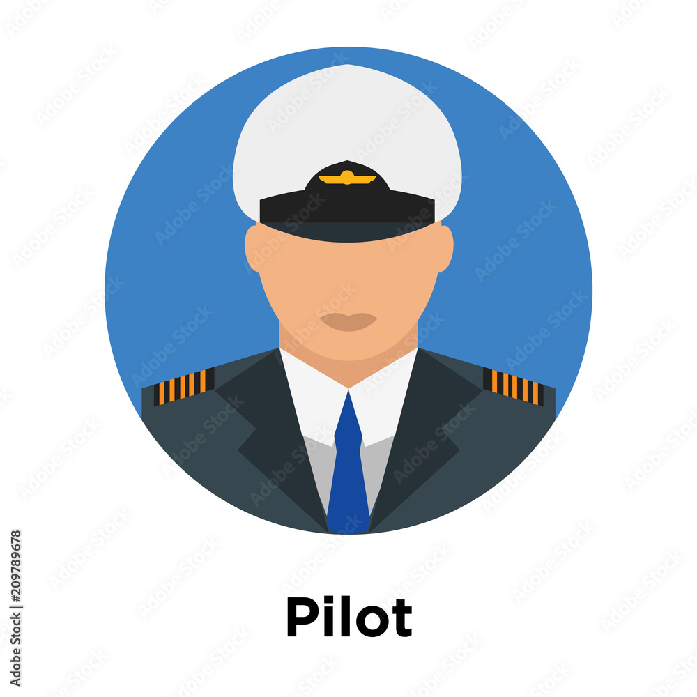 Pilot icon vector sign and symbol isolated on white background, Pilot logo concept Pilot icon vector sign and symbol isolated on white background, Pilot logo concept