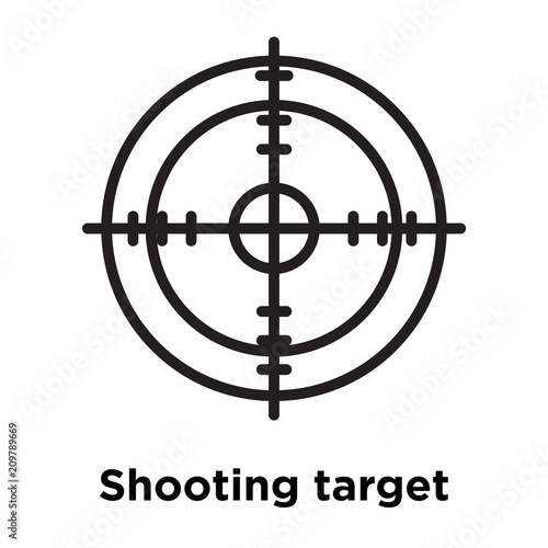 Shooting target icon vector sign and symbol isolated on white background, Shooting target logo concept, outline symbol, linear sign