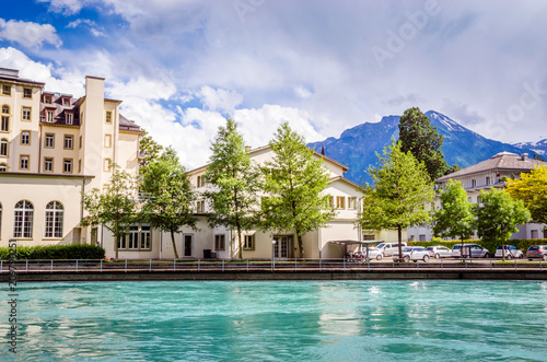 Beautiful river landscape of Interlaken, Switzerland