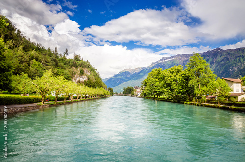 Beautiful river landscape of Interlaken, Switzerland