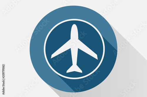 Icono azul de avión.