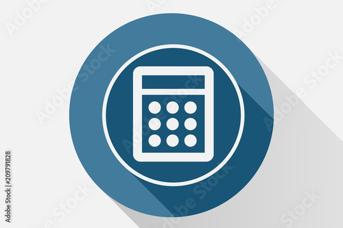 Icono azul de calculadora.