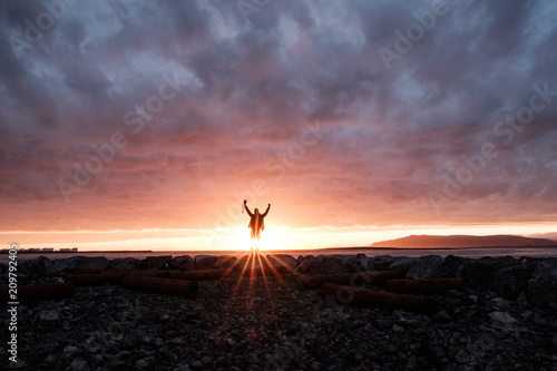 epic portrait with sunset in reykjavik, iceland © Petar Beck