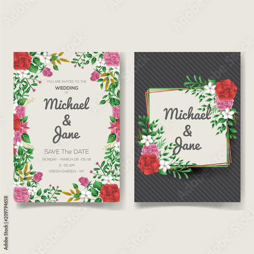 floral wedding invitation template