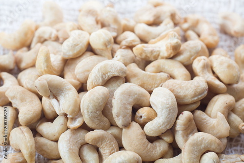 Pile of cashews on the table