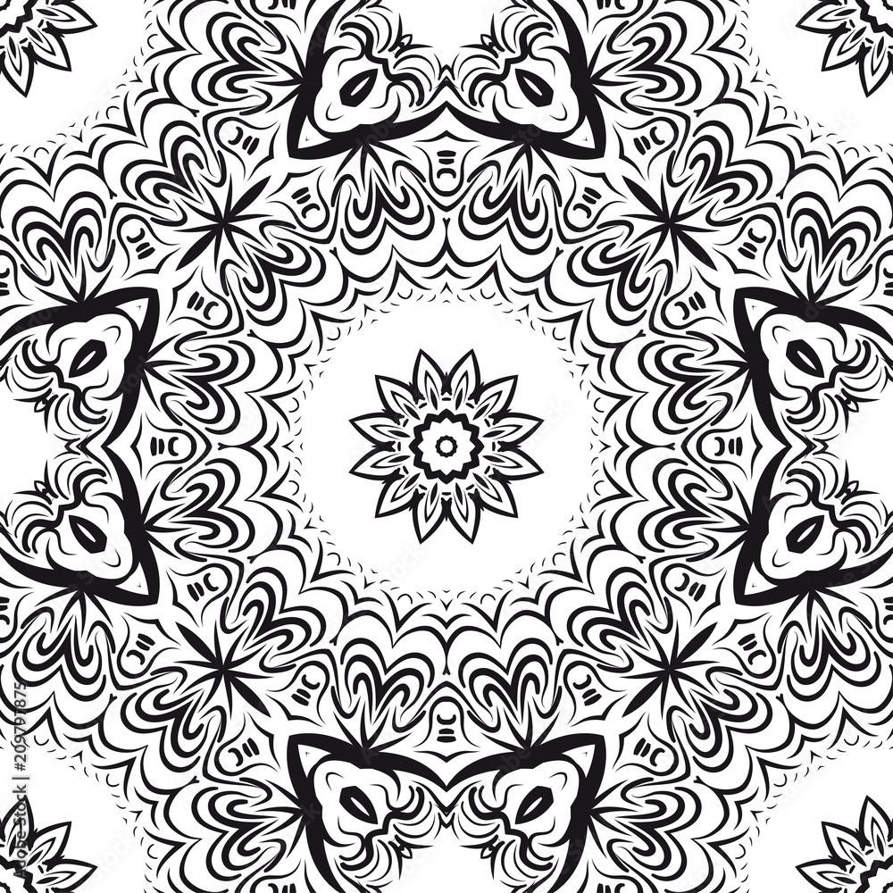 Beautiful fantasy flower ornament. seamless art-deco pattern. vector illustration. for design, wallpaper, invitation Beautiful fantasy flower ornament. seamless art-deco pattern. vector illustration. for design, wallpaper, invitation