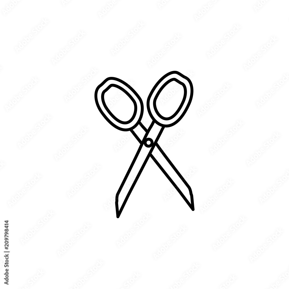 scissors sketch icon. Element of education icon for mobile concept and web apps. Outline scissors sketch icon can be used for web and mobile
