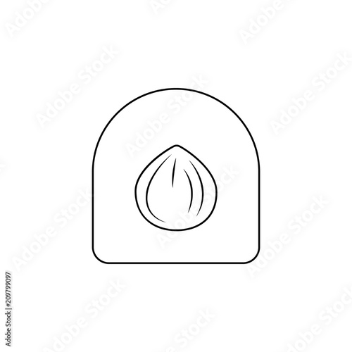 nut in chocolate line icon. Element of chocolate icon for mobile concept and web apps. Thin line nut in chocolate line icon can be used for web and mobile. Premium icon