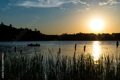 Summer sunset over lake in Minnesota