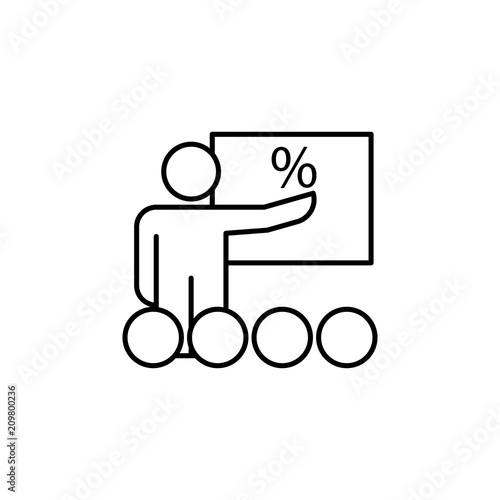 income presentation line icon. Element of business organisation icon for mobile concept and web apps. Thin line income presentation icon can be used for web and mobile