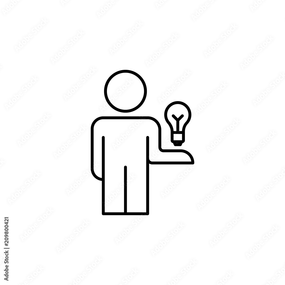 creative idea of an employee line icon. Element of business organisation icon for mobile concept and web apps. Thin line creative idea icon can be used for web and mobile creative idea of an employee line icon. Element of business organisation icon for mobile concept and web apps. Thin line creative idea icon can be used for web and mobile