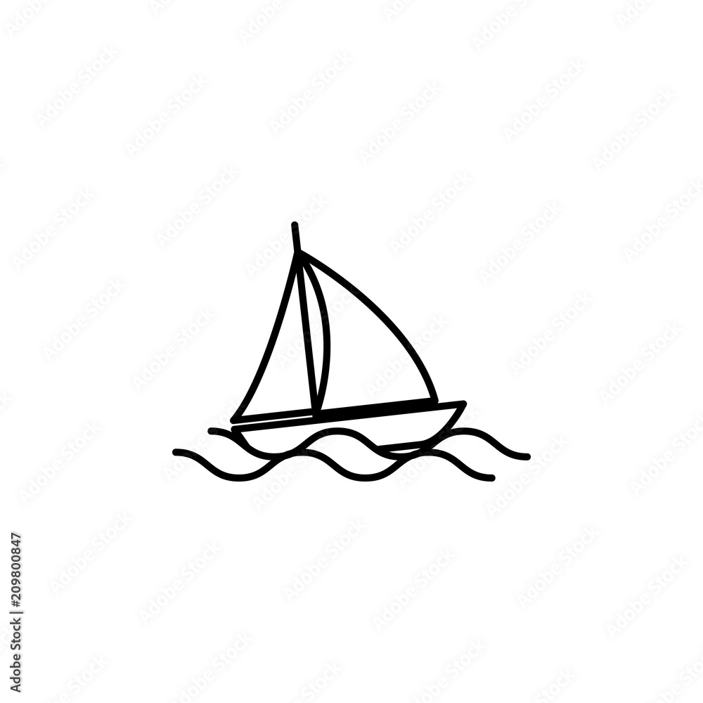 sailing yacht line icon. Element of insurance sign for mobile concept and web apps. Thin line sailing yacht icon can be used for web and mobile. Premium icon