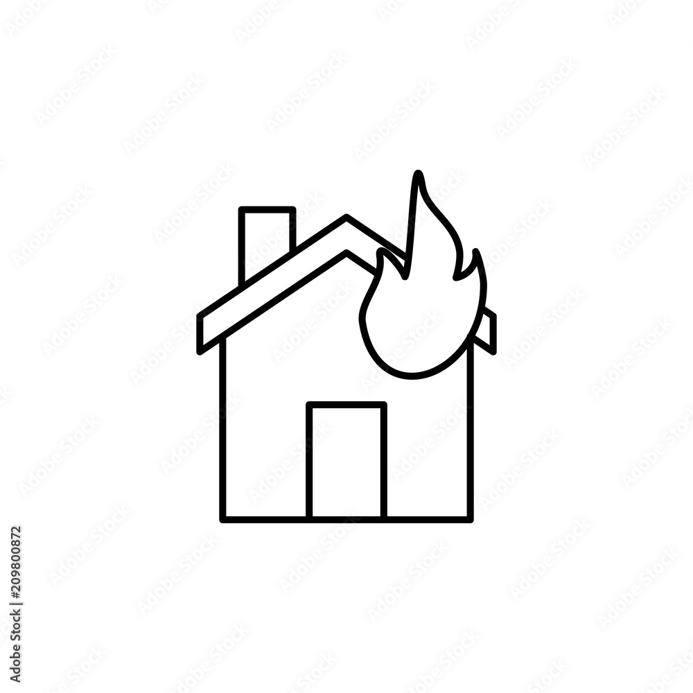 Contestar el teléfono Pegajoso Prestado burning house line icon. Element of insurance sign for mobile concept and  web apps. Thin line burning house icon can be used for web and mobile.  Premium icon Stock Vector | Adobe