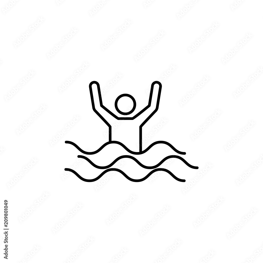 sinking person line icon. Element of insurance sign for mobile concept and web apps. Thin line sinking person icon can be used for web and mobile. Premium icon sinking person line icon. Element of insurance sign for mobile concept and web apps. Thin line sinking person icon can be used for web and mobile. Premium icon