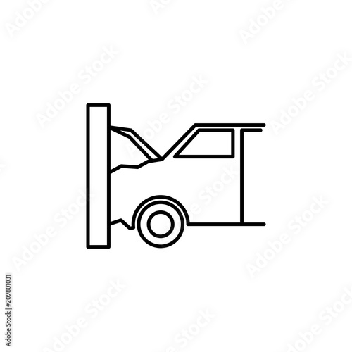 car accident line icon. Element of insurance sign for mobile concept and web apps. Thin line car accident icon can be used for web and mobile. Premium icon