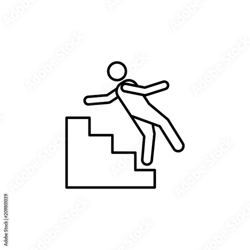 fall from the stairs line icon. Element of insurance sign for mobile concept and web apps. Thin line fall from the stairs icon can be used for web and mobile. Premium icon