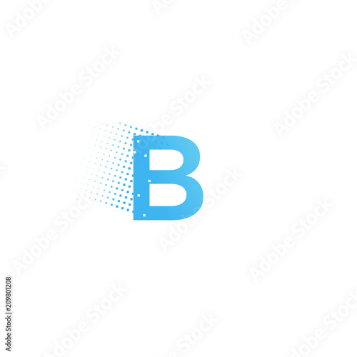 Pixel  typography letter B logo. Technological modern font calligraphy © annetdebar