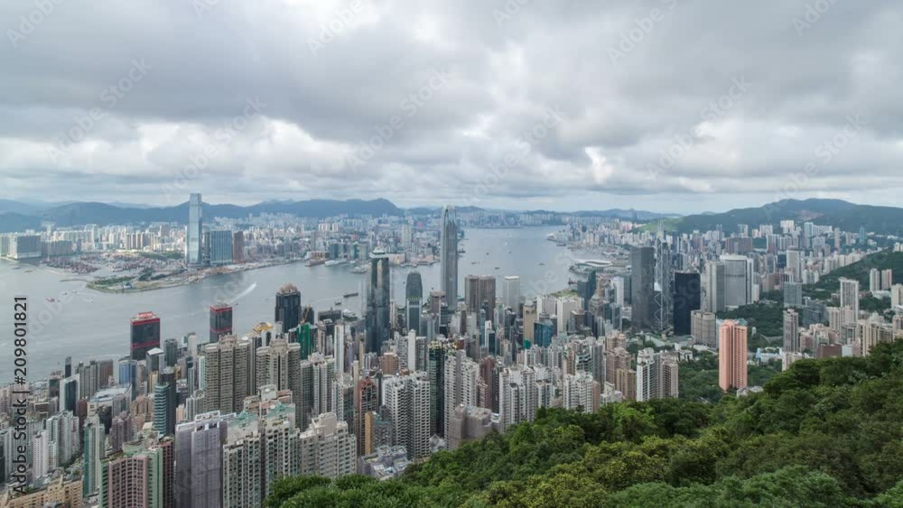custom made wallpaper toronto digitalCity skyline and Victoria Harbour viewed from Victoria Peak, Hong Kong, China