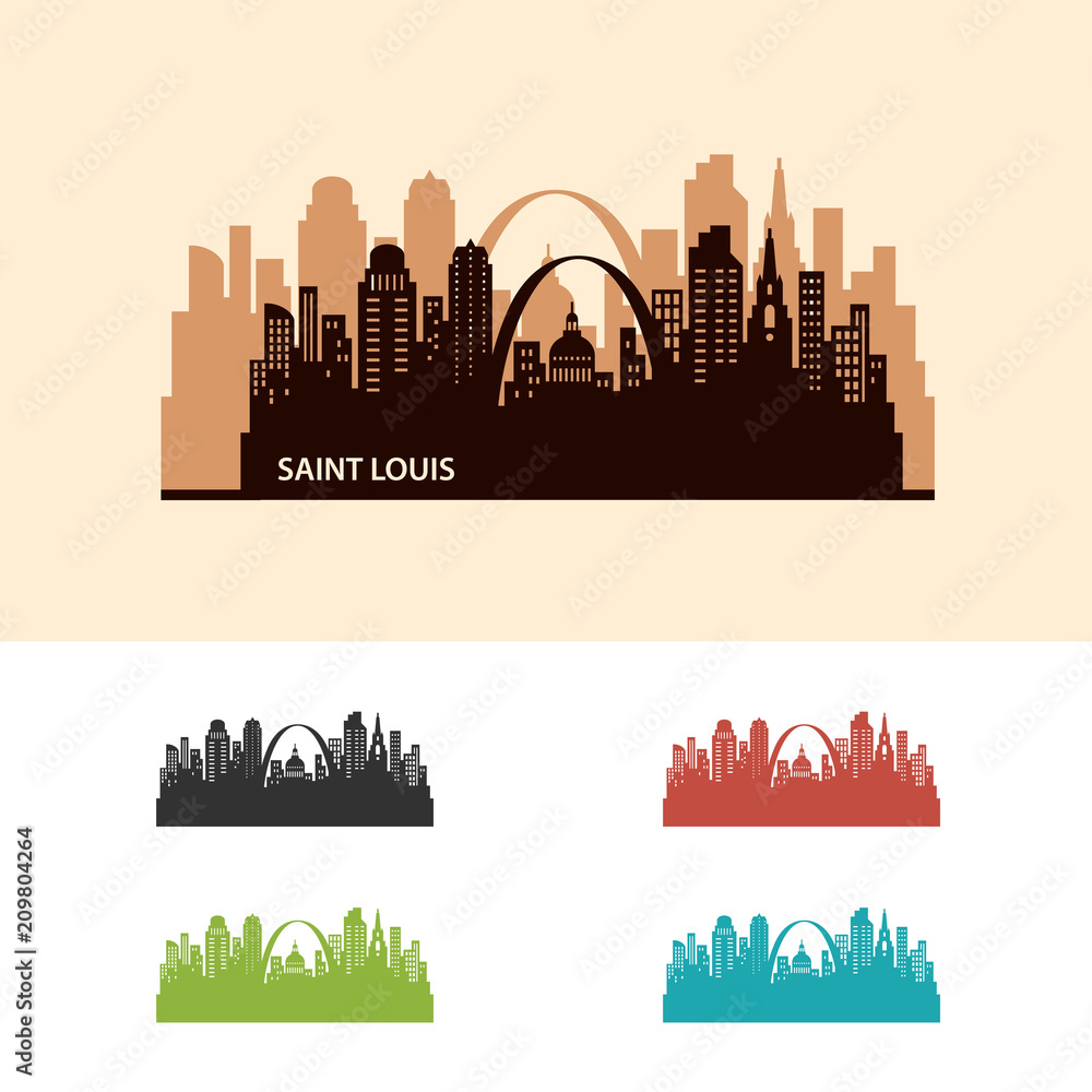 Saint Louis City Skyline Logo Template Stock Vector Adobe Stock