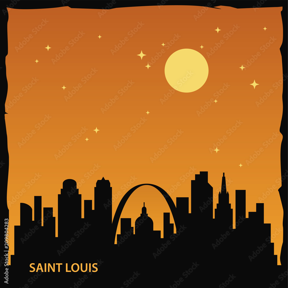 Saint Louis City Skyline Logo Template