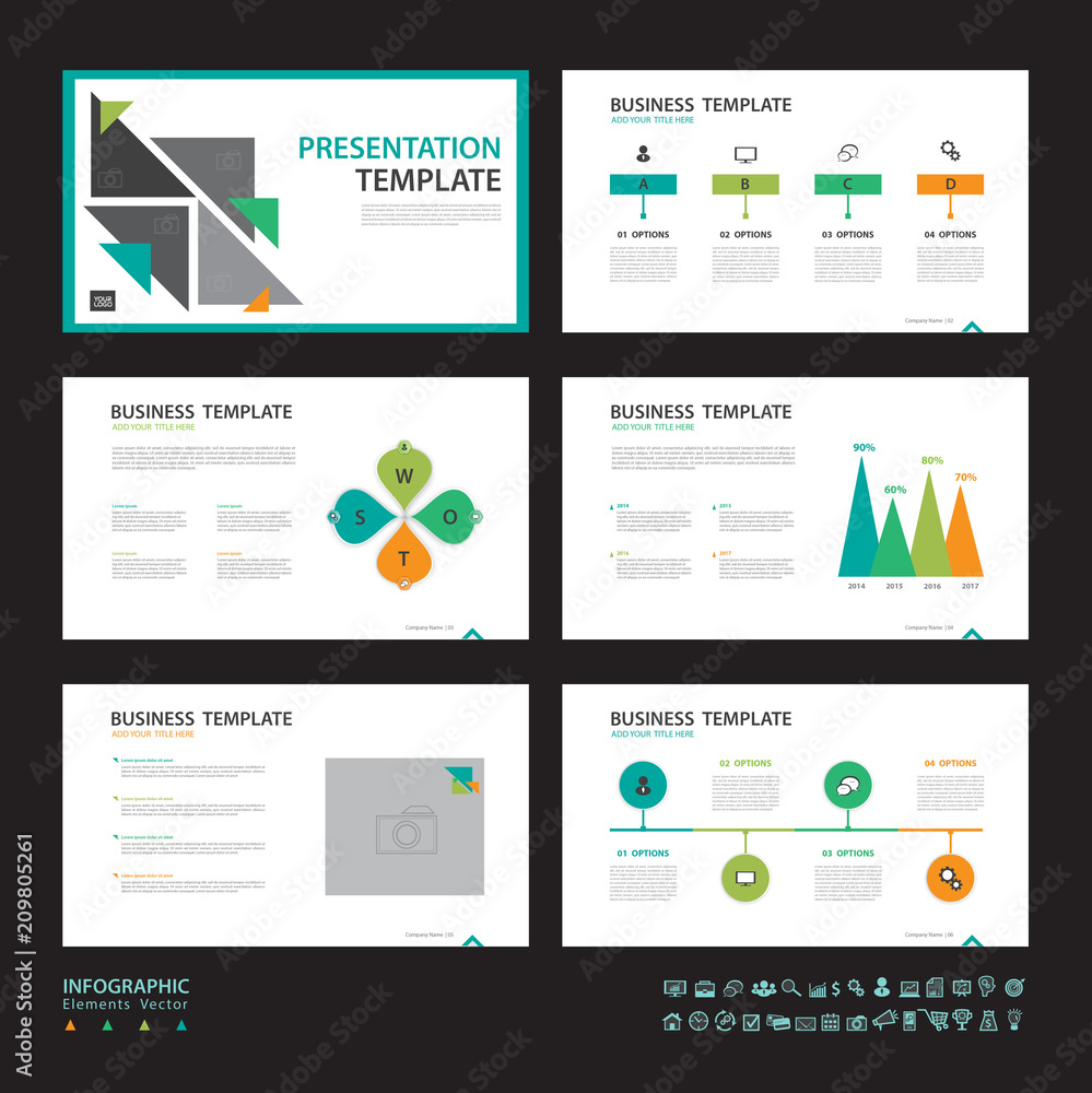  Presentation Slides with Infographic element vector