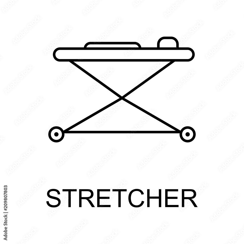stretcher line icon. Element of medicine icon with name for mobile concept and web apps. Thin line stretcher icon can be used for web and mobile stretcher line icon. Element of medicine icon with name for mobile concept and web apps. Thin line stretcher icon can be used for web and mobile