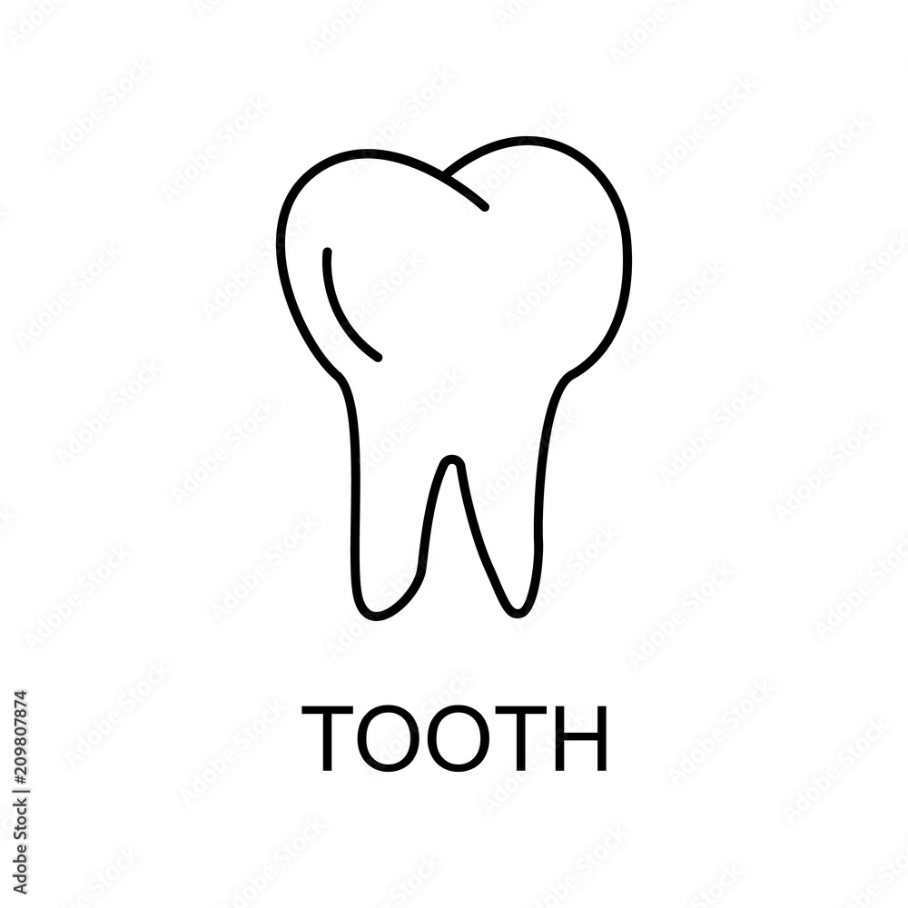 tooth line icon. Element of medicine icon with name for mobile concept and web apps. Thin line tooth icon can be used for web and mobile tooth line icon. Element of medicine icon with name for mobile concept and web apps. Thin line tooth icon can be used for web and mobile