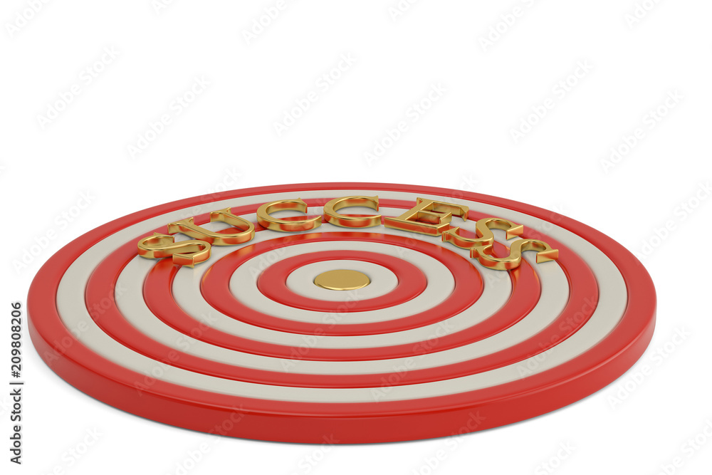 Gold word success and target isolated on white background 3D illustration. Gold word success and target isolated on white background 3D illustration.