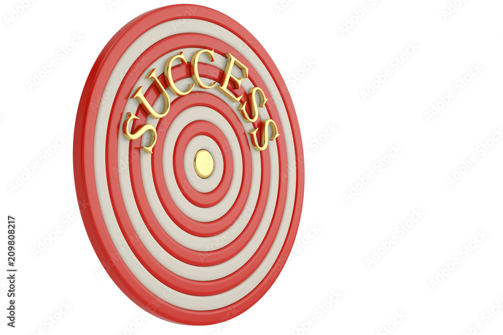 Gold word success and target isolated on white background 3D illustration. Gold word success and target isolated on white background 3D illustration.