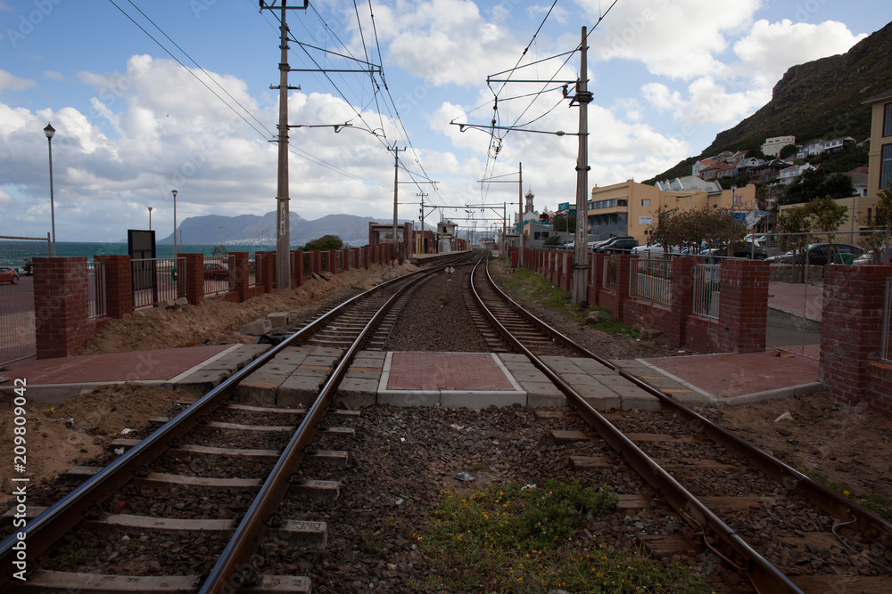 Railroad tracks leading away