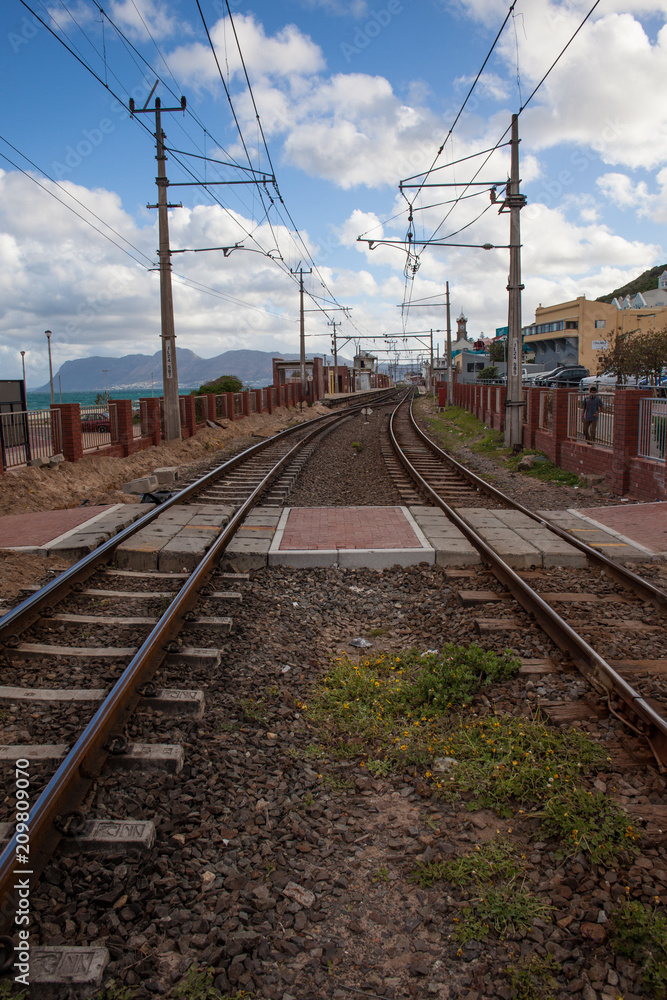 Railroad tracks leading away