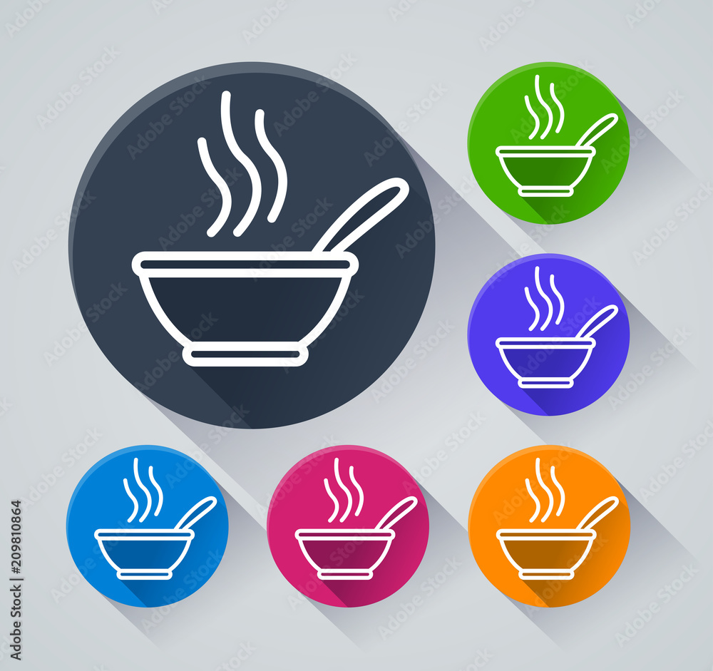 bowl circle icons with shadow
