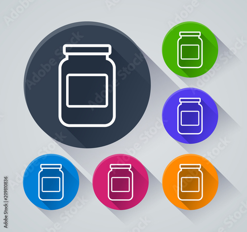 jar circle icons with shadow