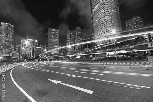 Central district of Hong Kong city at night © leeyiutung