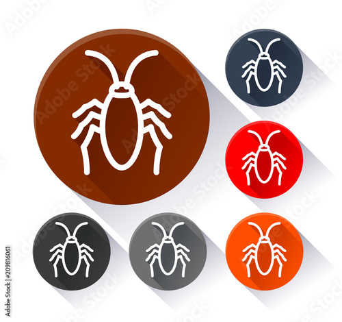 cockroach circle icons with shadow
