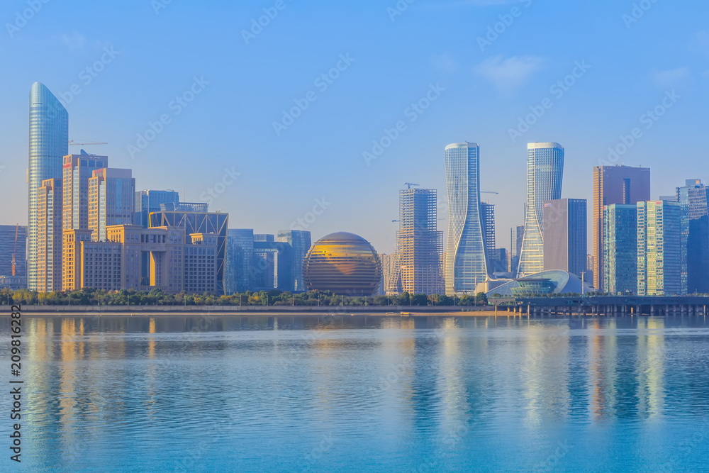 Naklejka premium Skyline of urban architectural landscape in Hangzhou