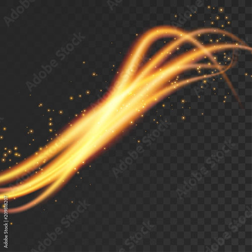 Speed orange light streak futuristic swoosh wave lines pattern