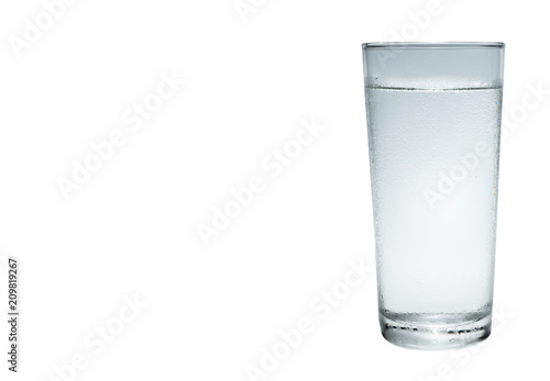 Glass with cool water on a white background,clipping path included