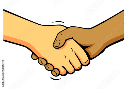 comics shake hands, vector