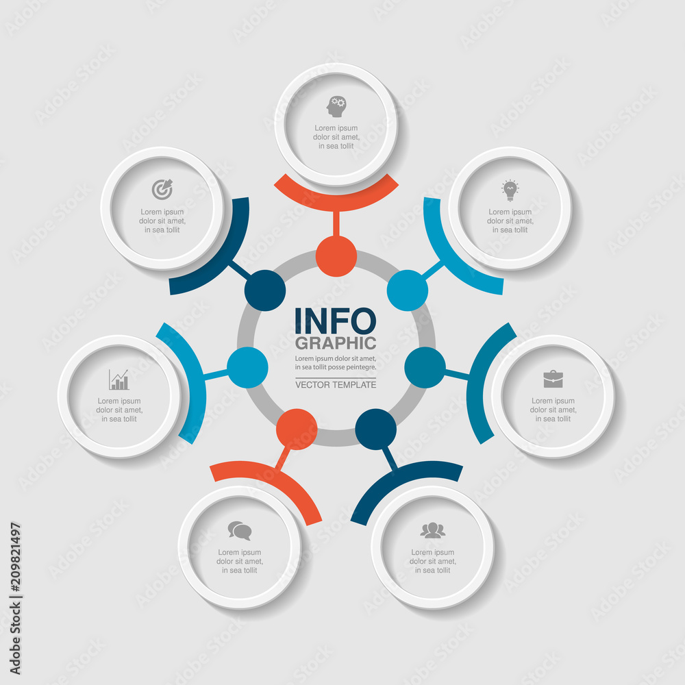 Vector infographic template for diagram, graph, presentation, chart, business concept with 7 options. Vector infographic template for diagram, graph, presentation, chart, business concept with 7 options.
