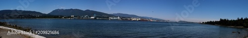 Huge panorama of the Vancouver waterfront from Stanley Park showing the lionsgate bridge, and the north side of the city © mynewturtle