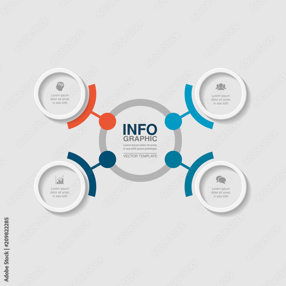 Vector infographic template for diagram, graph, presentation, chart, business concept with 4 options.