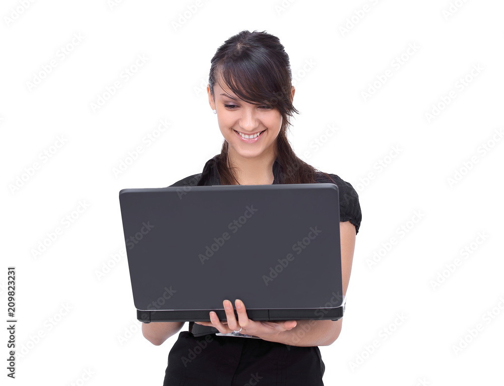 successful business looking at the laptop screen successful business looking at the laptop screen
