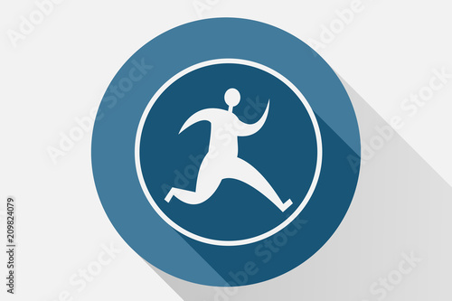Icono azul de señor corriendo.