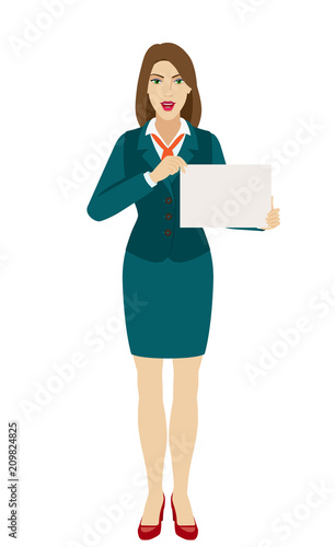 Businesswoman holding a paper